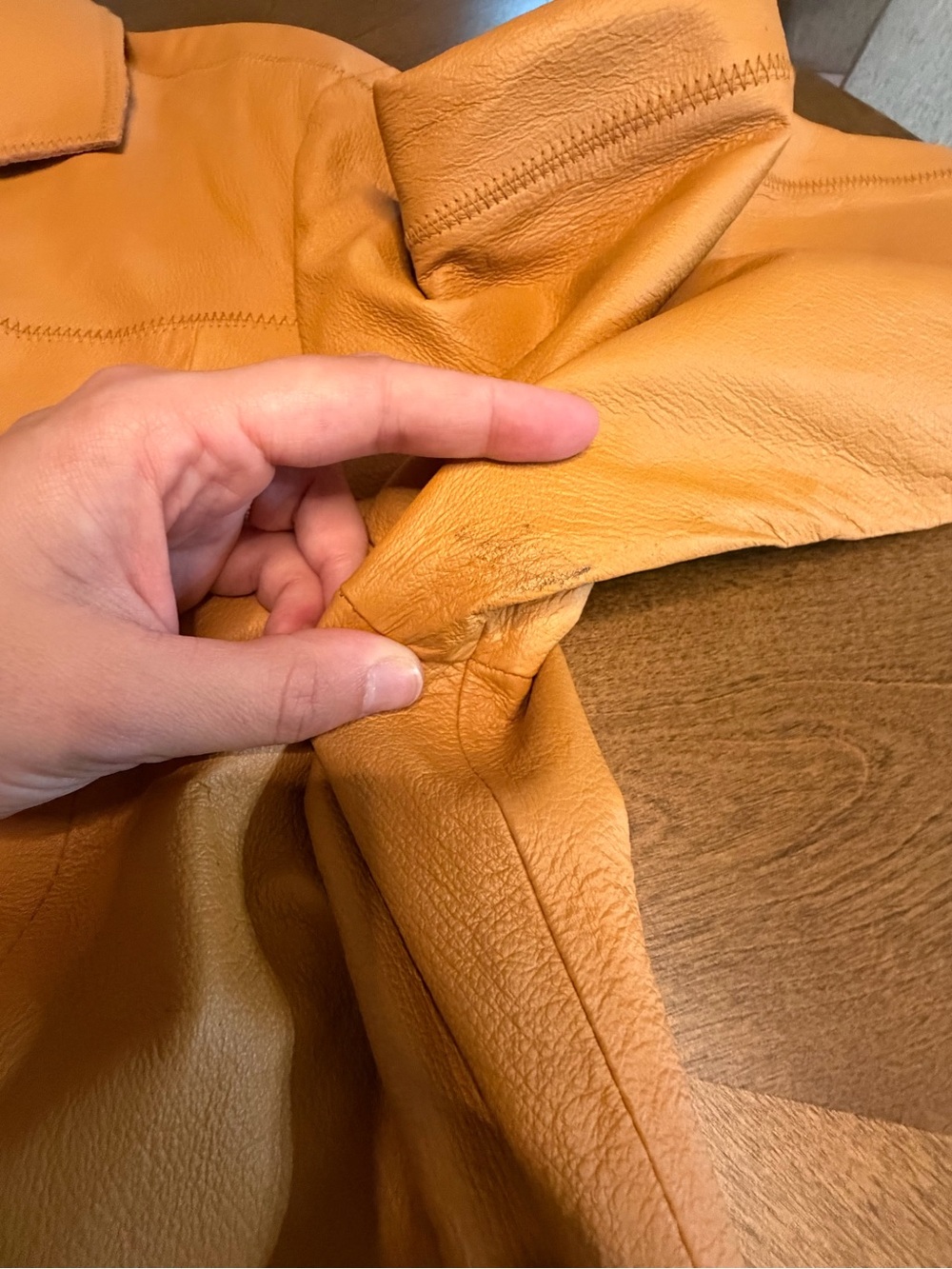 Terry Lewis Classic Luxuries Button-Front Leather Jacket in Tan - Picture 5 of 5